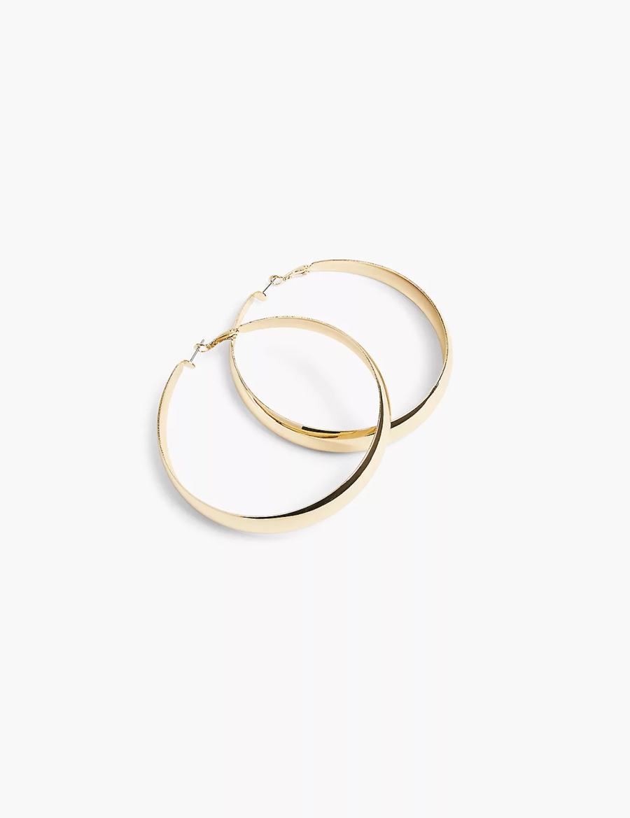 Lane Bryant Extra Large Women Hoop Earrings Gold | PXR3230MS