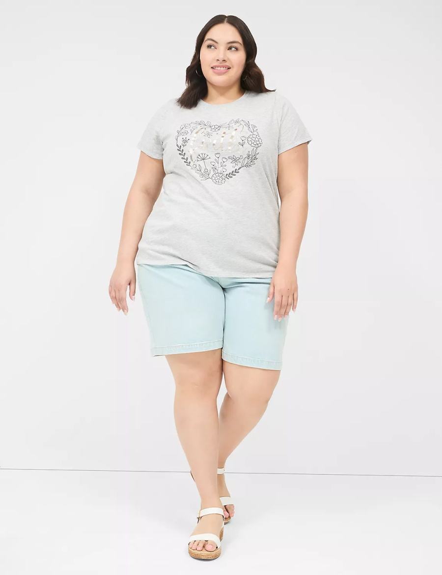 Lane Bryant Faith Graphic Tee Women Tank Top Grey | XSI6595WM