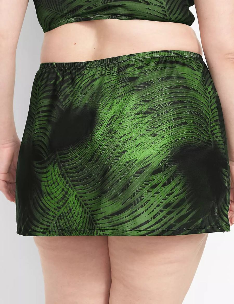 Lane Bryant Faux-Wrap Swim Women Skirts Dark Green | TFX1368QI