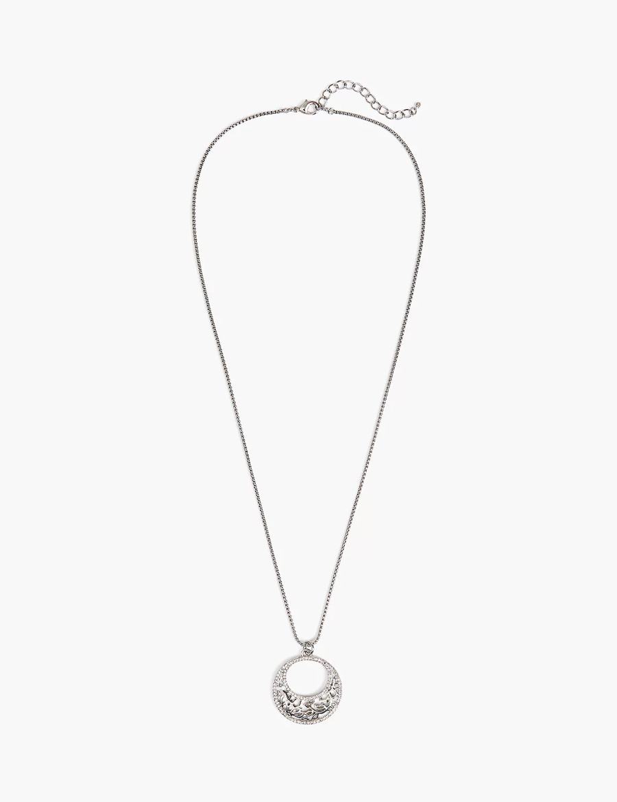 Lane Bryant Filigree Women Pendant Necklace Silver | OIH716MF