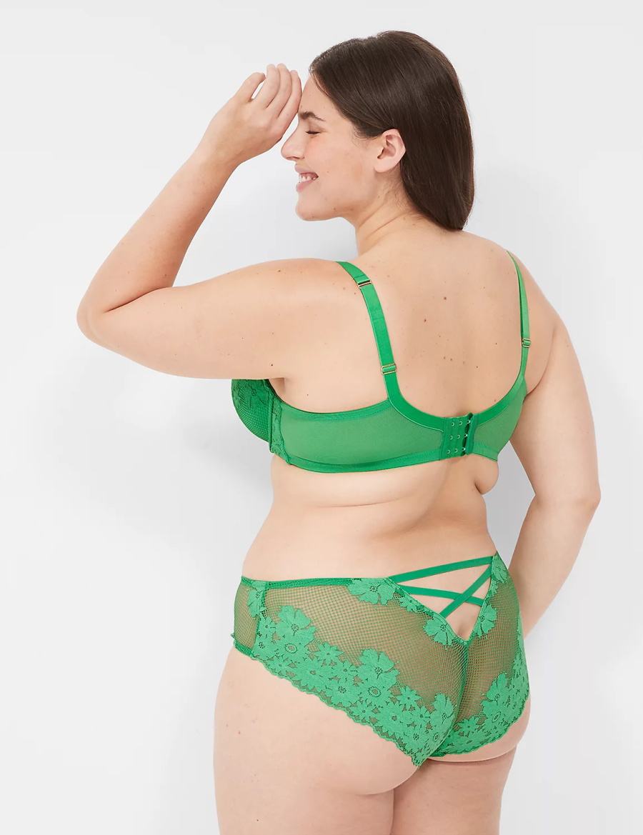 Lane Bryant Fishnet Lace Women Cheeky Panty Green | ZZQ698WE