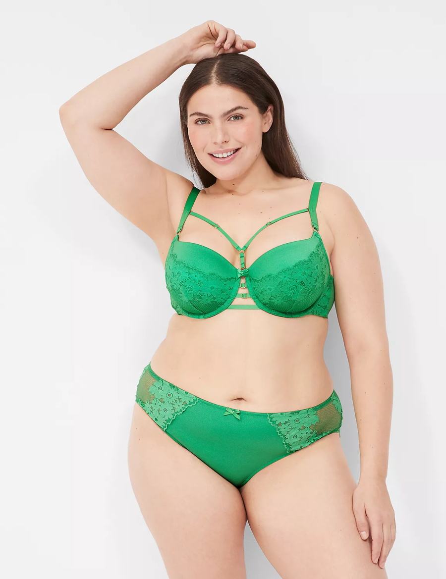 Lane Bryant Fishnet Lace Women Cheeky Panty Green | ZZQ698WE