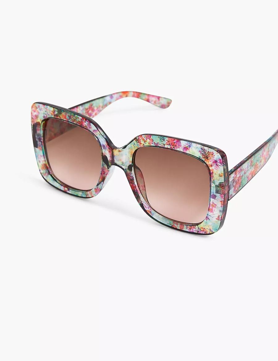 Lane Bryant Floral Square Women Sunglasses Multicolor | ZPJ4343IQ