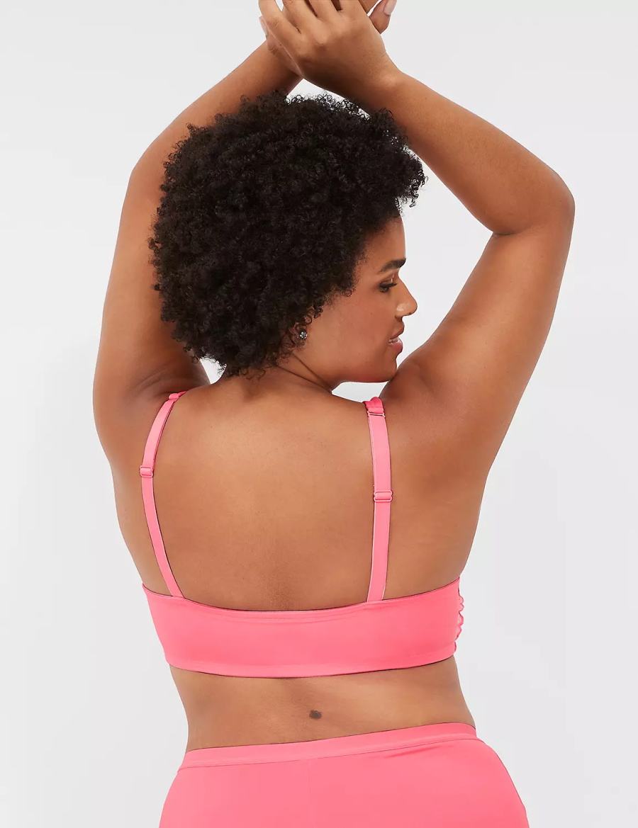 Lane Bryant Front-Close Smooth Boost Plunge Women Bralettes Pink | NES8521OR