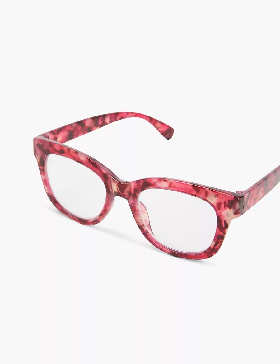 Lane Bryant Fuchsia Tortoiseshell Print Square Reading Women Glasses Red | ONE6581IR