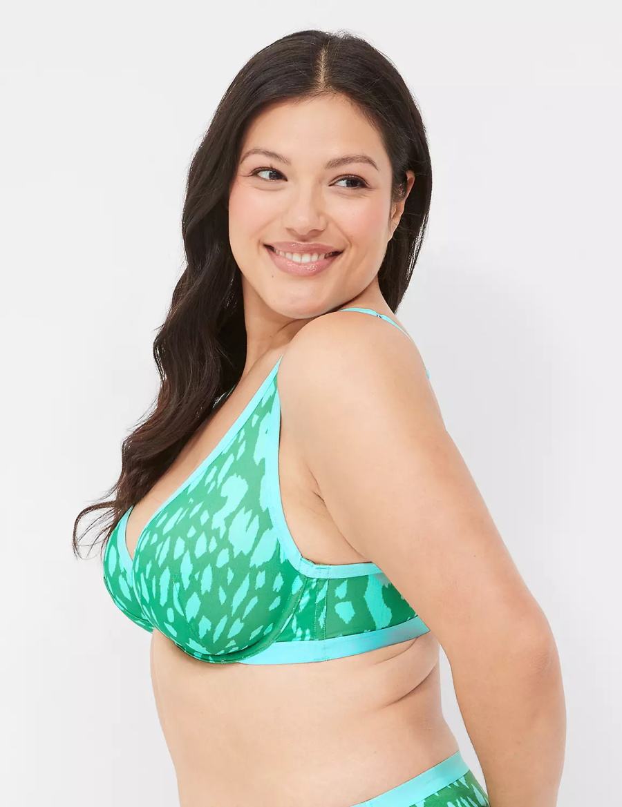 Lane Bryant High Apex Women Unlined Bra Green | VHC439UK