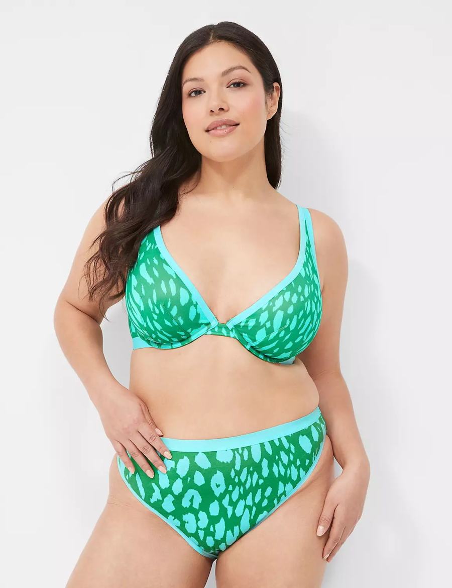 Lane Bryant High Apex Women Unlined Bra Green | VHC439UK