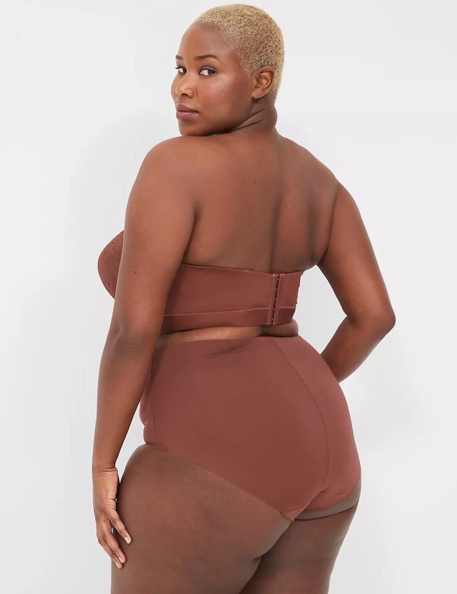 Lane Bryant Invisible Edge Full Women Briefs Chocolate | EYW8239HW