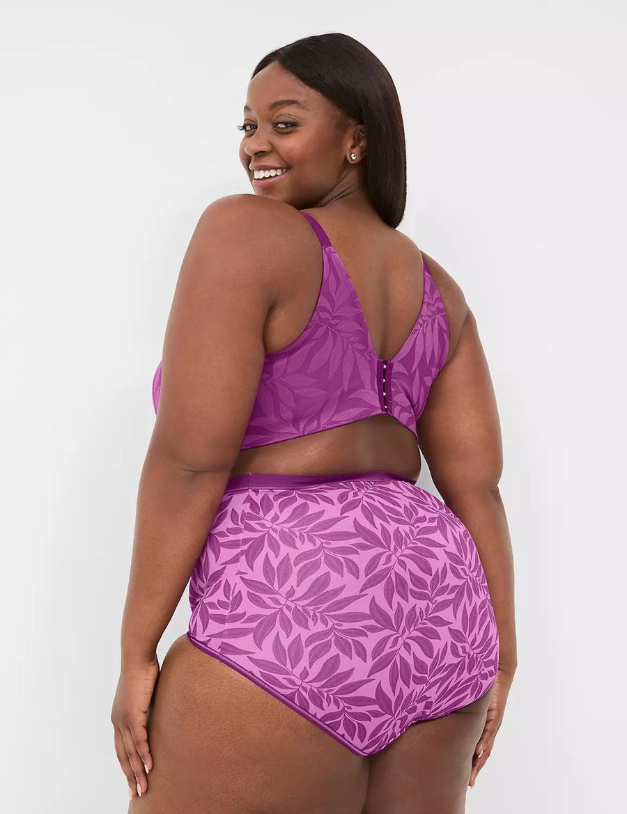 Lane Bryant Invisible Lace Backsmoother Full Coverage No-Wire Women Bralettes Purple | QXT2079CS