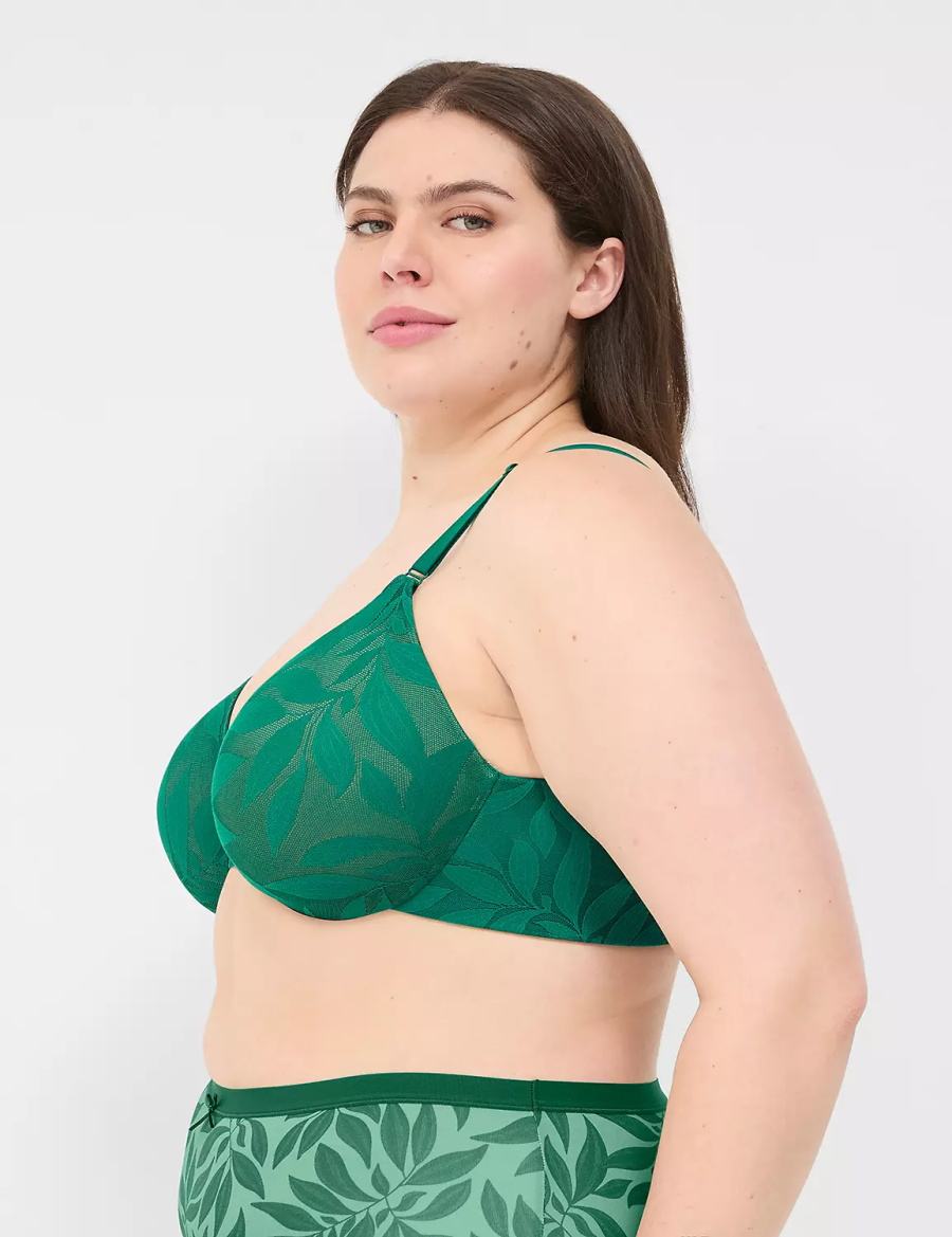 Lane Bryant Invisible Lace Backsmoother Full Coverage Women Bralettes Dark Green | JGB6076RW