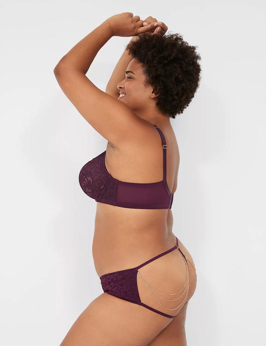 Lane Bryant Jewelry Demi Women Unlined Bra Burgundy | RCC3782JH