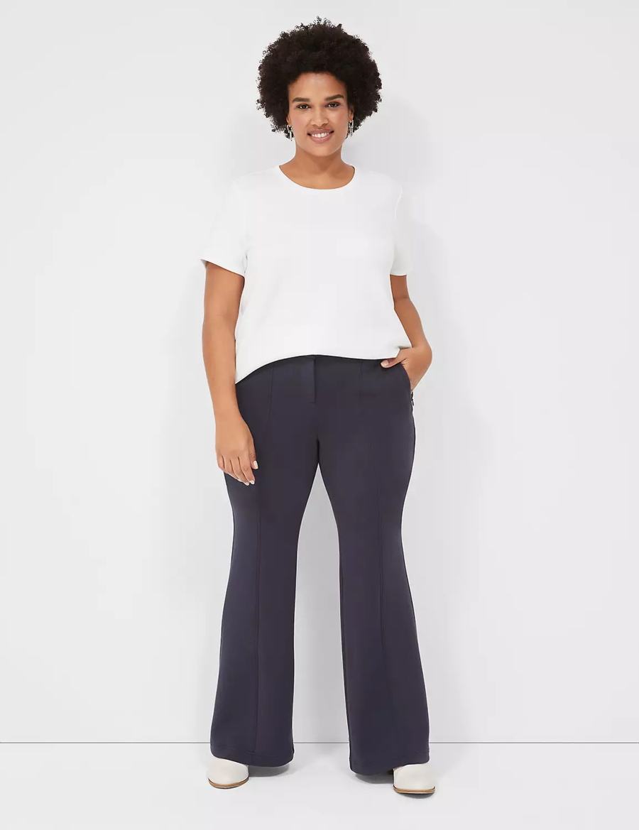 Lane Bryant Journey Knit Flare Women Pants Blue | RYZ4233SC