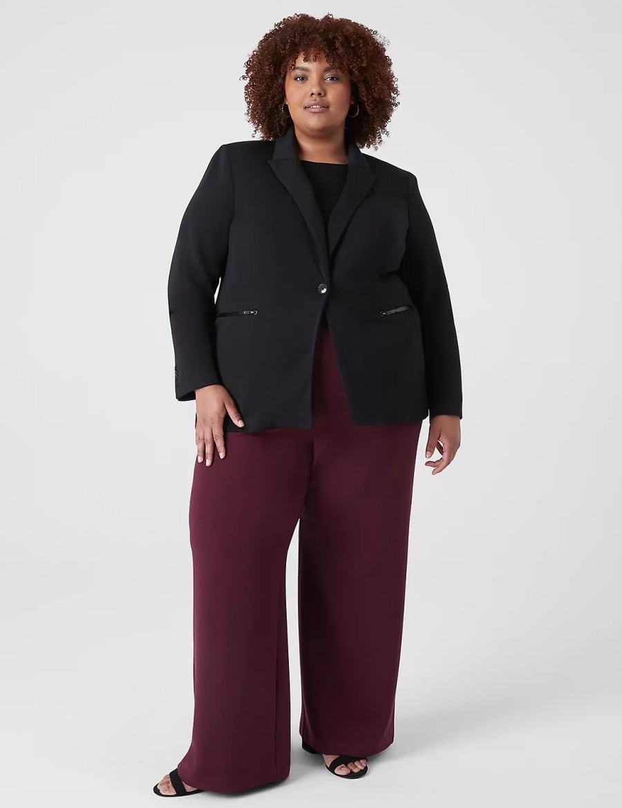 Lane Bryant Journey Knit With Zipper Pocket Women Jackets Black | HJQ2180LJ