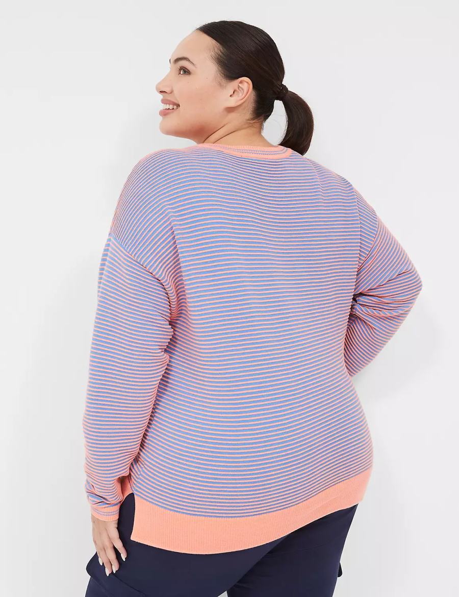 Lane Bryant LIVI Crew-Neck Ottoman Women Sweaters Coral | OAI2579CX