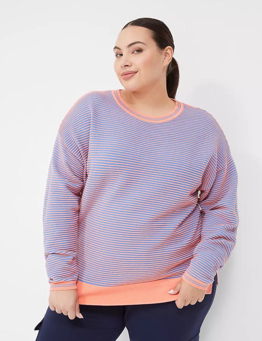 Lane Bryant LIVI Crew-Neck Ottoman Women Sweaters Coral | OAI2579CX