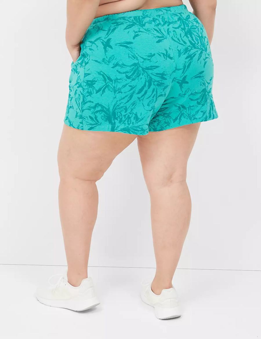 Lane Bryant LIVI French Terry Women Shorts Turquoise | BYC2349ED