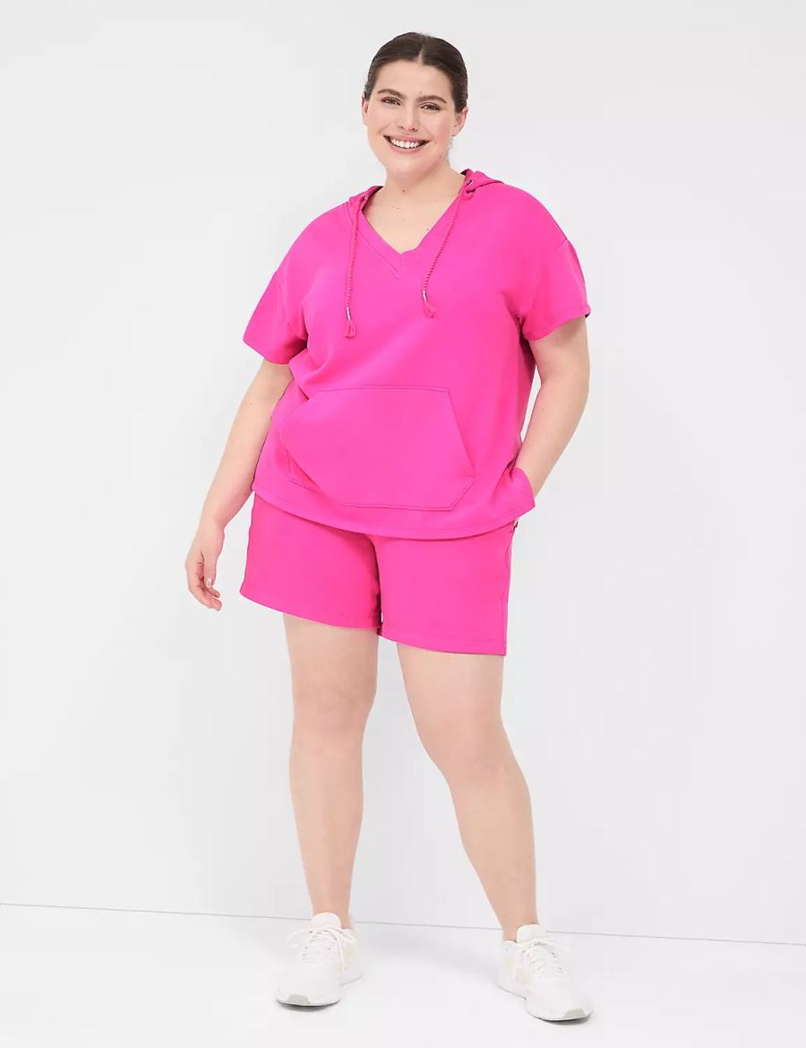 Lane Bryant LIVI French Terry Women Shorts Pink | NDG7380AB