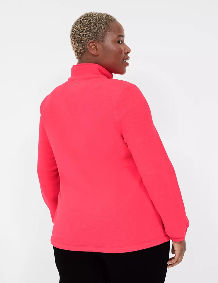 Lane Bryant LIVI Half-Zip Polar Fleece Pullover Women Pullover Pink | WVP1149LS