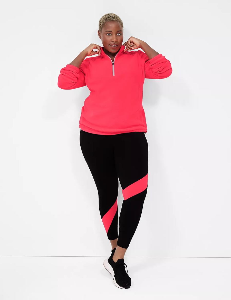 Lane Bryant LIVI Half-Zip Polar Fleece Pullover Women Pullover Pink | WVP1149LS