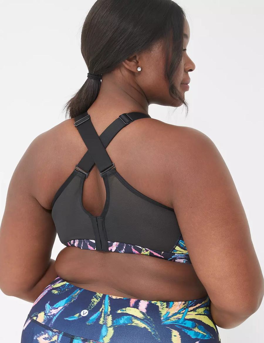 Lane Bryant LIVI High-Impact Wicking Underwire Women Sports Bra Navy Multicolor | ULO9038CI