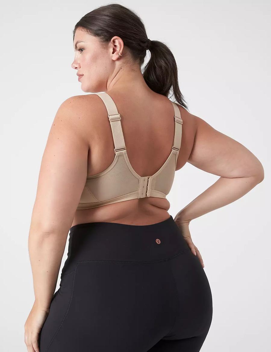 Lane Bryant LIVI High-Impact Wicking Underwire Women Sports Bra Beige | VGN5737DF