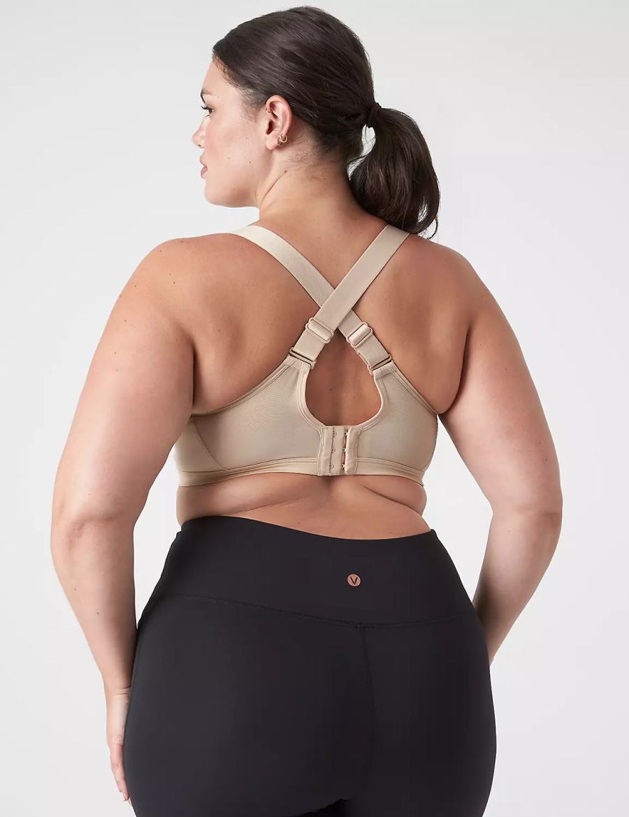 Lane Bryant LIVI High-Impact Wicking Underwire Women Sports Bra Beige | VGN5737DF