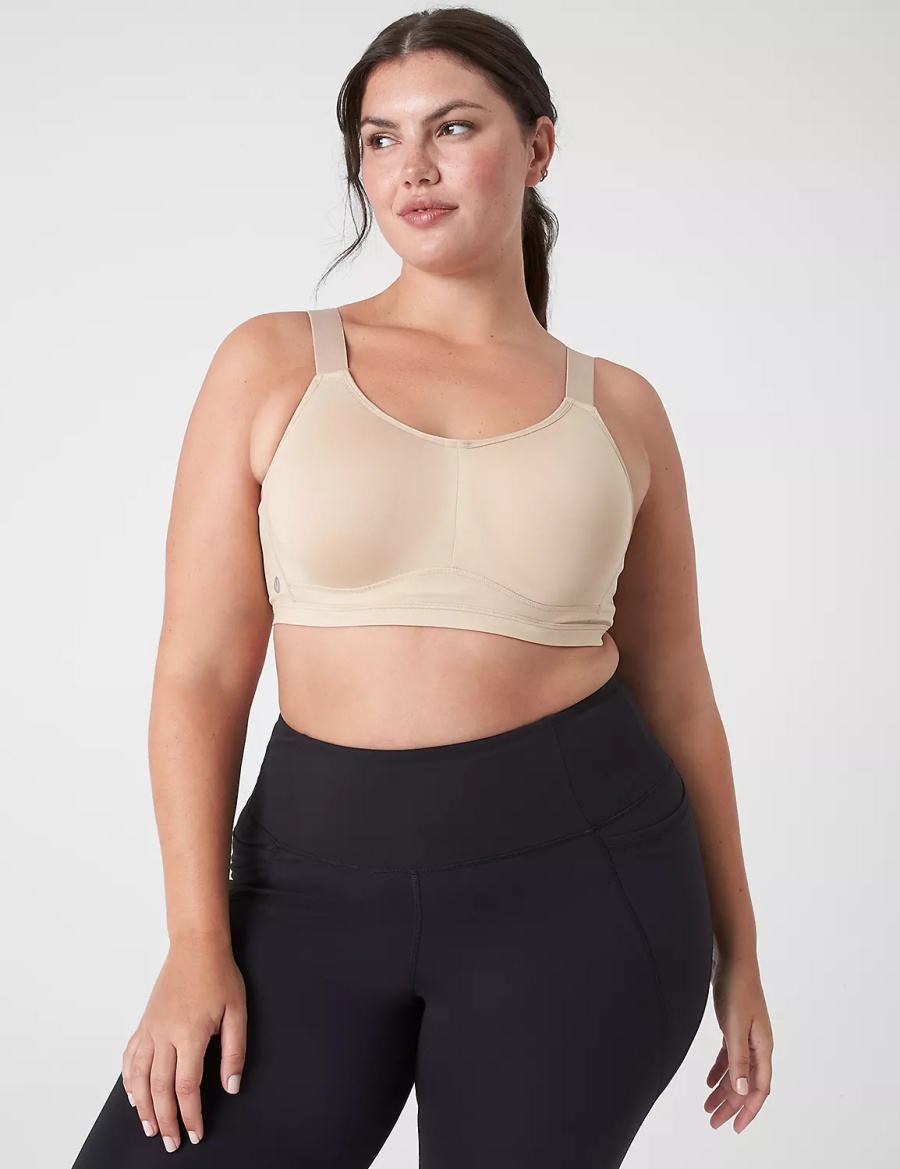 Lane Bryant LIVI High-Impact Wicking Underwire Women Sports Bra Beige | VGN5737DF