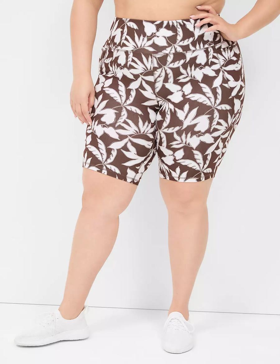 Lane Bryant LIVI High-Rise Recycled LIVI Soft Knee Women Shorts Brown | WTW3381OH