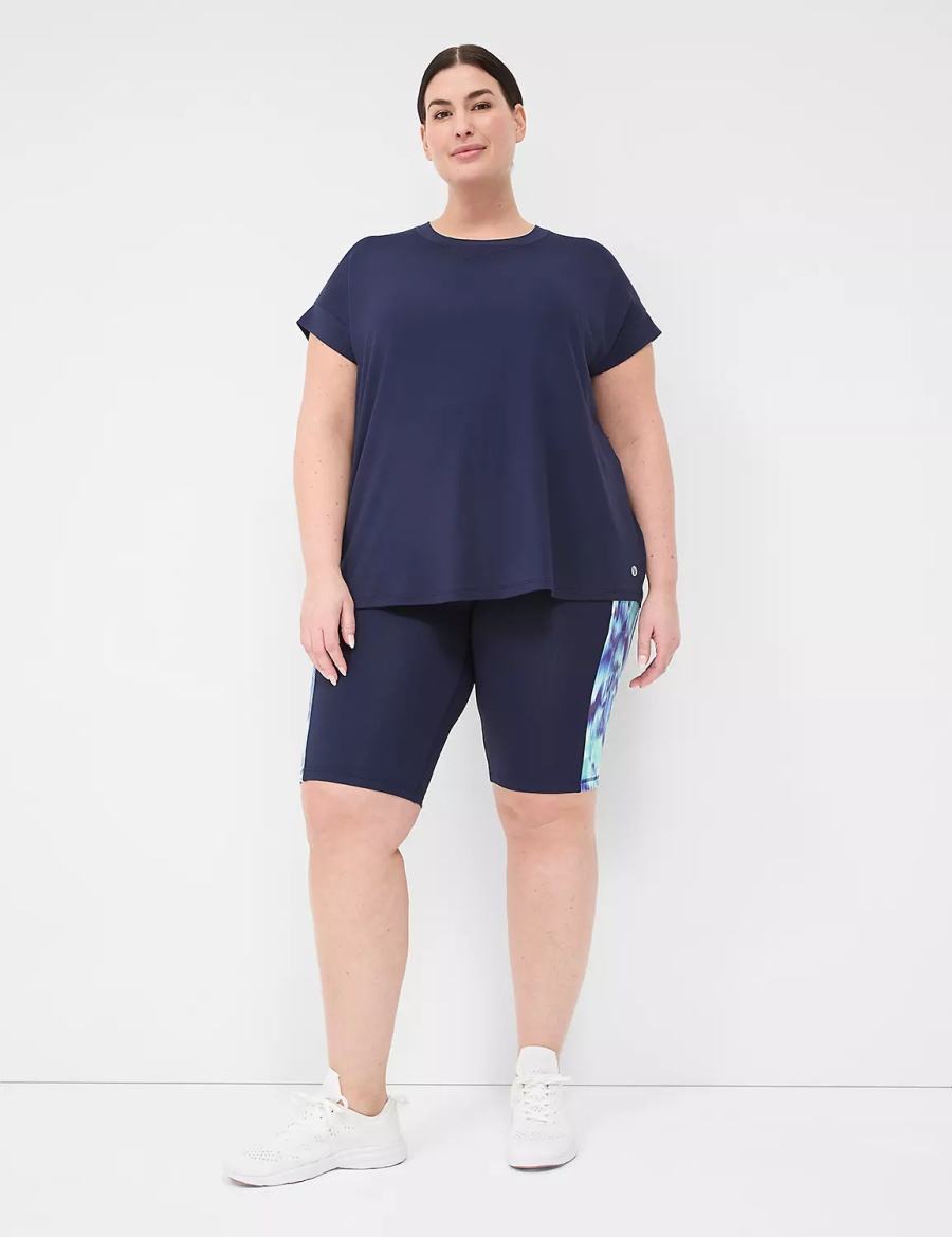 Lane Bryant LIVI High-Rise Recycled LIVI Soft Knee Women Shorts Dark Blue | PQM3617FF