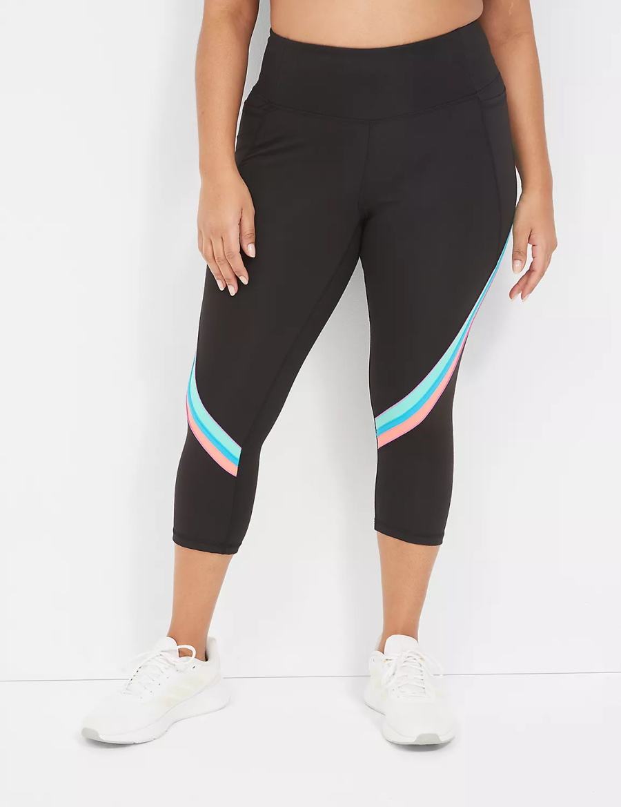 Lane Bryant LIVI High-Rise Recycled LIVI Soft Capri Women Leggings Black | UHV6745IX