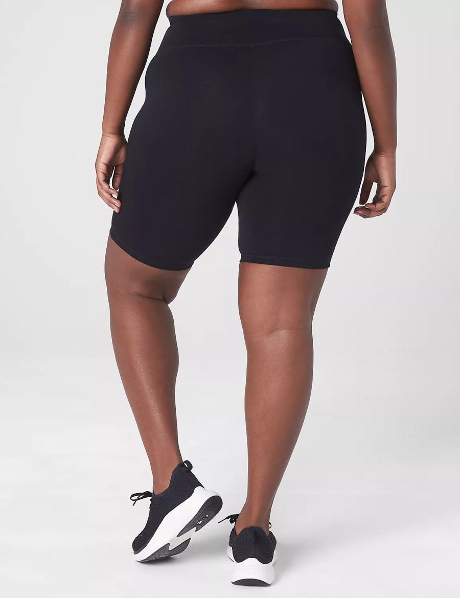 Lane Bryant LIVI High-Rise Signature Stretch Knee - 10.5” Inseam Women Shorts Black | FRA4380AS