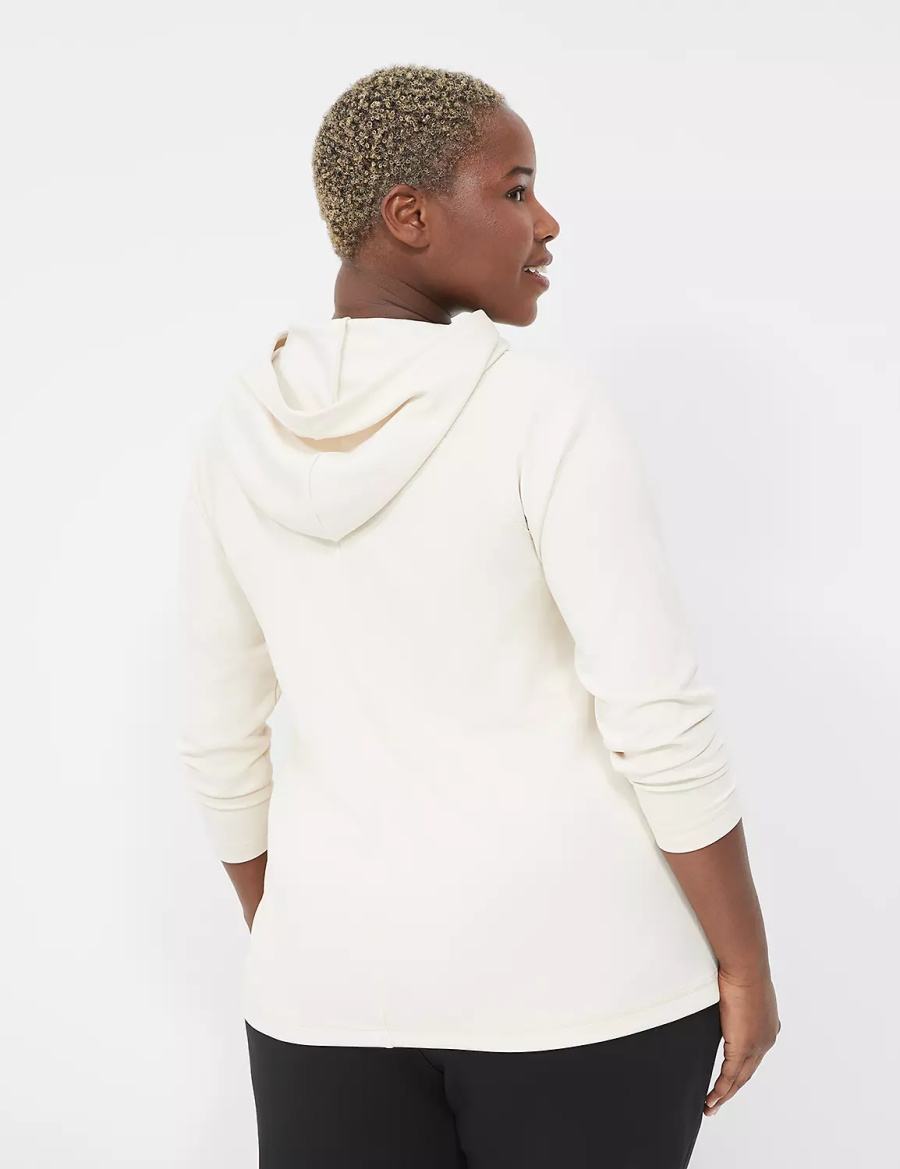 Lane Bryant LIVI Hooded Journey Pullover Women Pullover White | ZEU6363CO