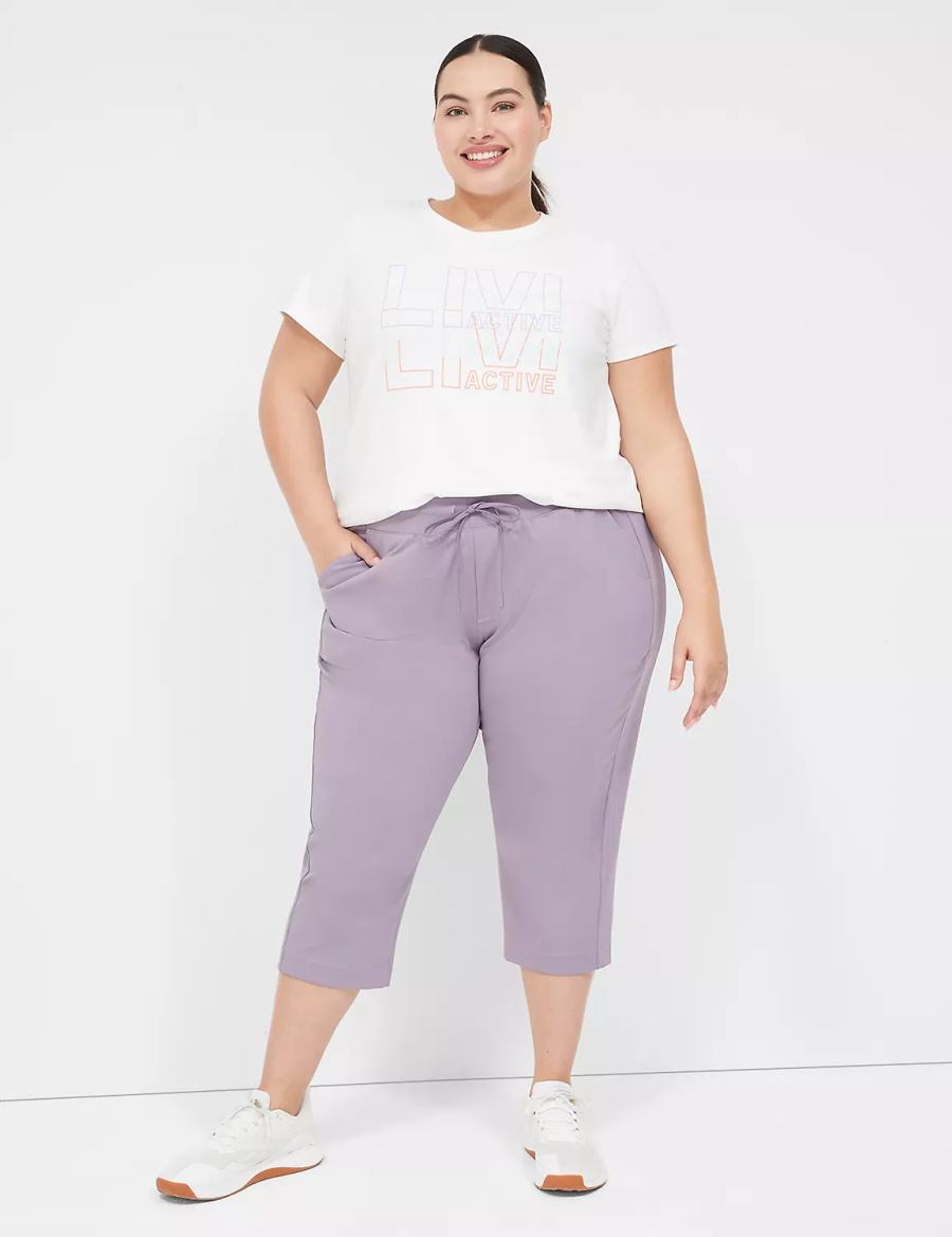 Lane Bryant LIVI Knit Capri Women Pants Purple Olive | KVS2976YJ