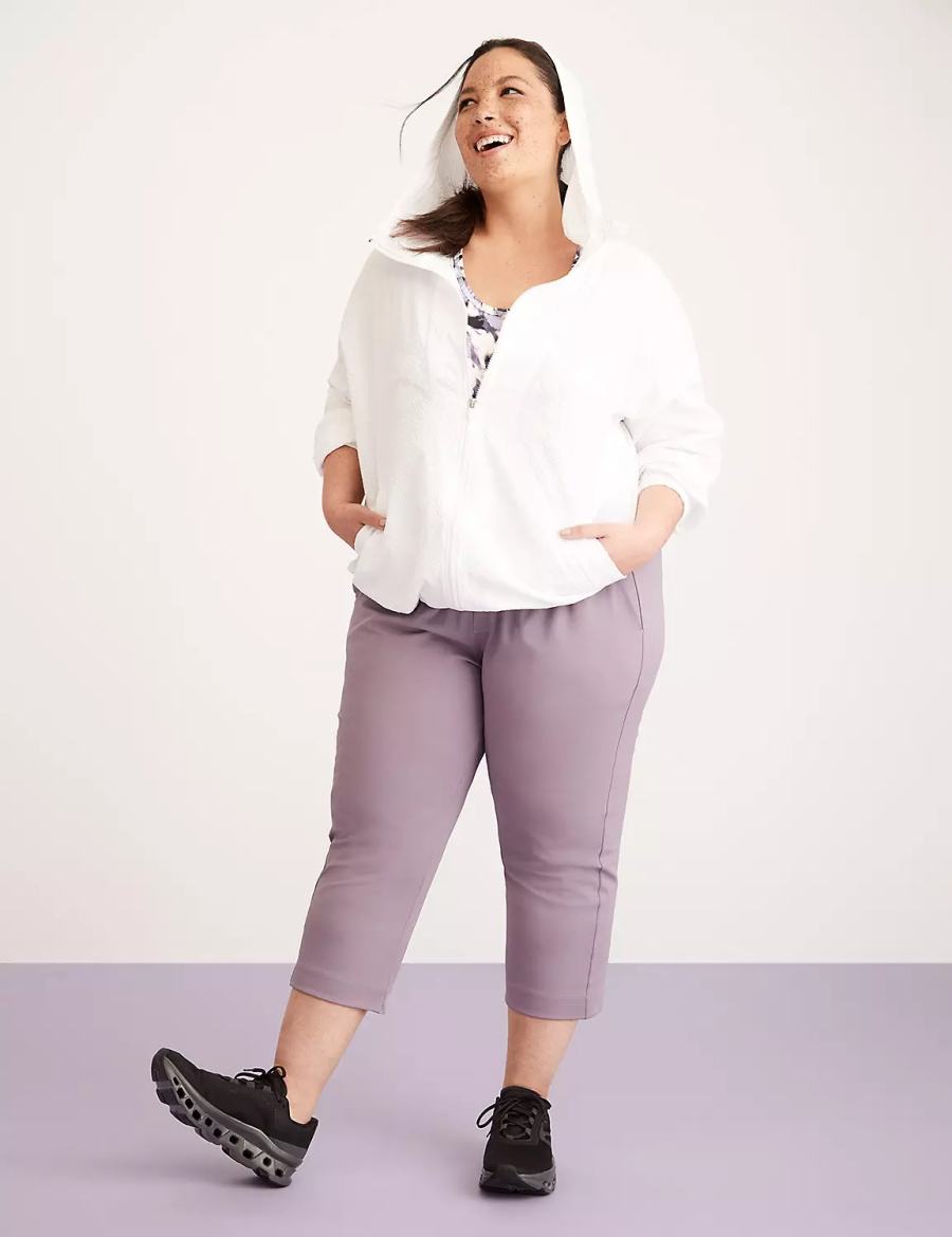 Lane Bryant LIVI Knit Capri Women Pants Purple Olive | KVS2976YJ