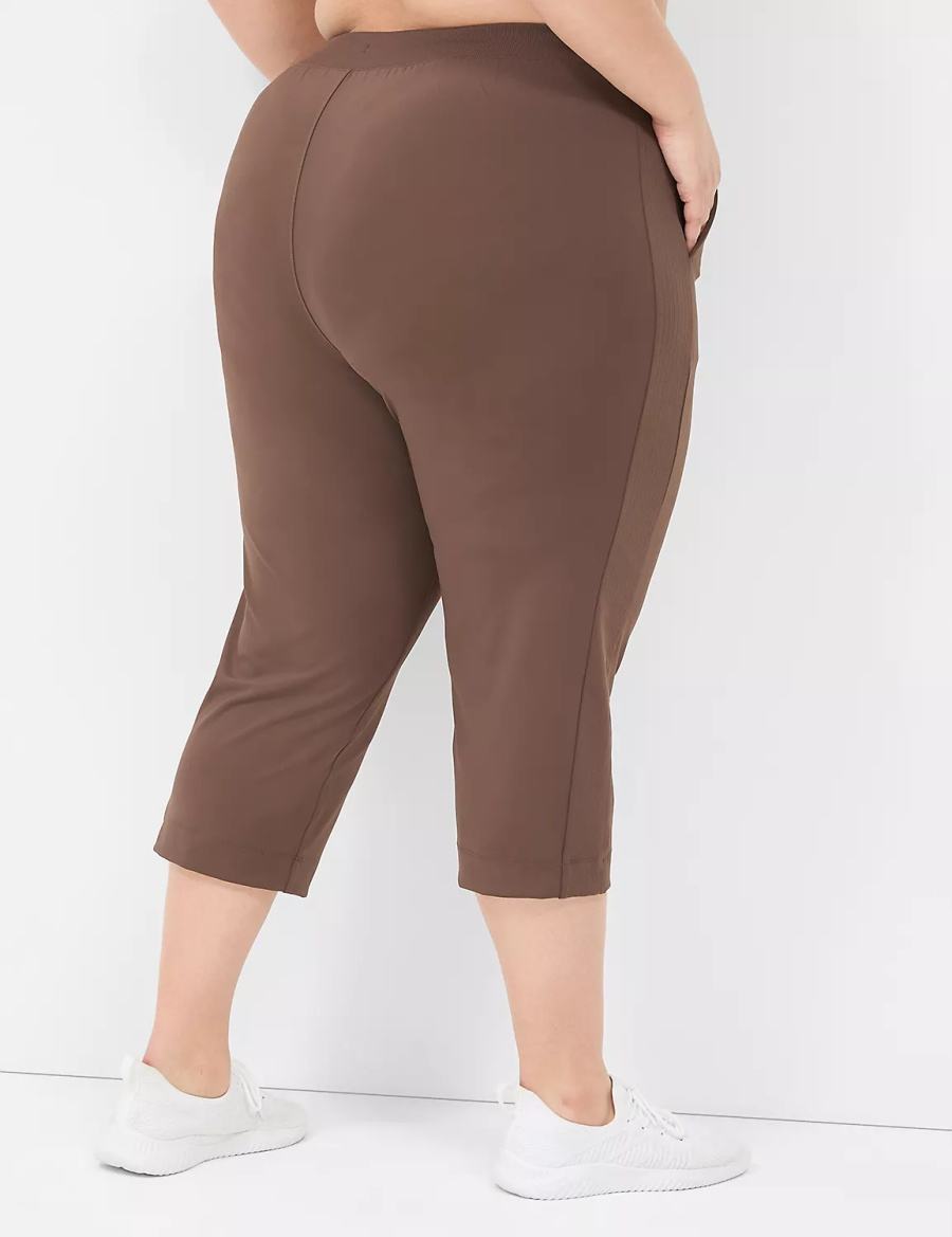 Lane Bryant LIVI Knit Capri Women Pants Dark Brown | KTY548RK