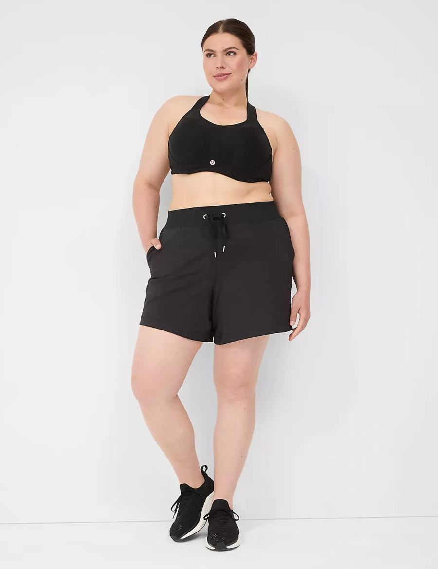 Lane Bryant LIVI Knit Women Shorts Black | DWO7543CE