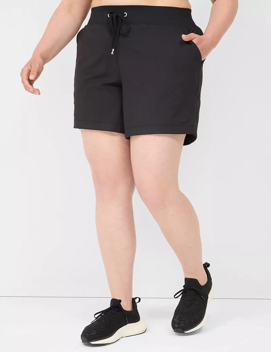 Lane Bryant LIVI Knit Women Shorts Black | DWO7543CE