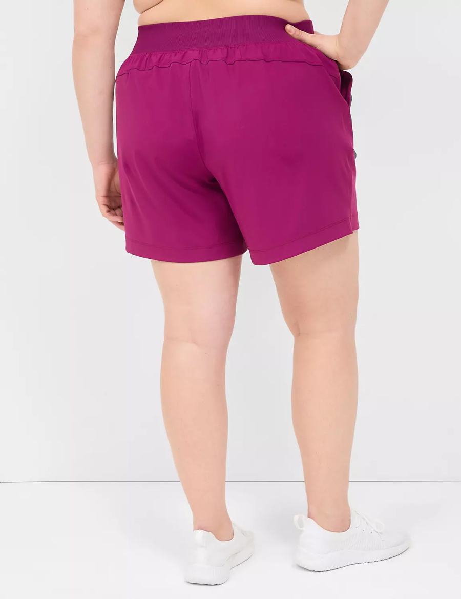 Lane Bryant LIVI Knit Women Shorts Dark Purple | ZZW7980VG