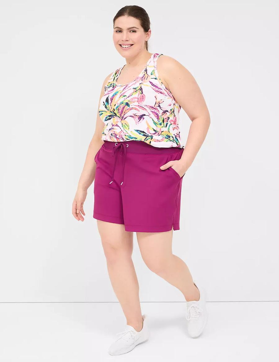 Lane Bryant LIVI Knit Women Shorts Dark Purple | ZZW7980VG