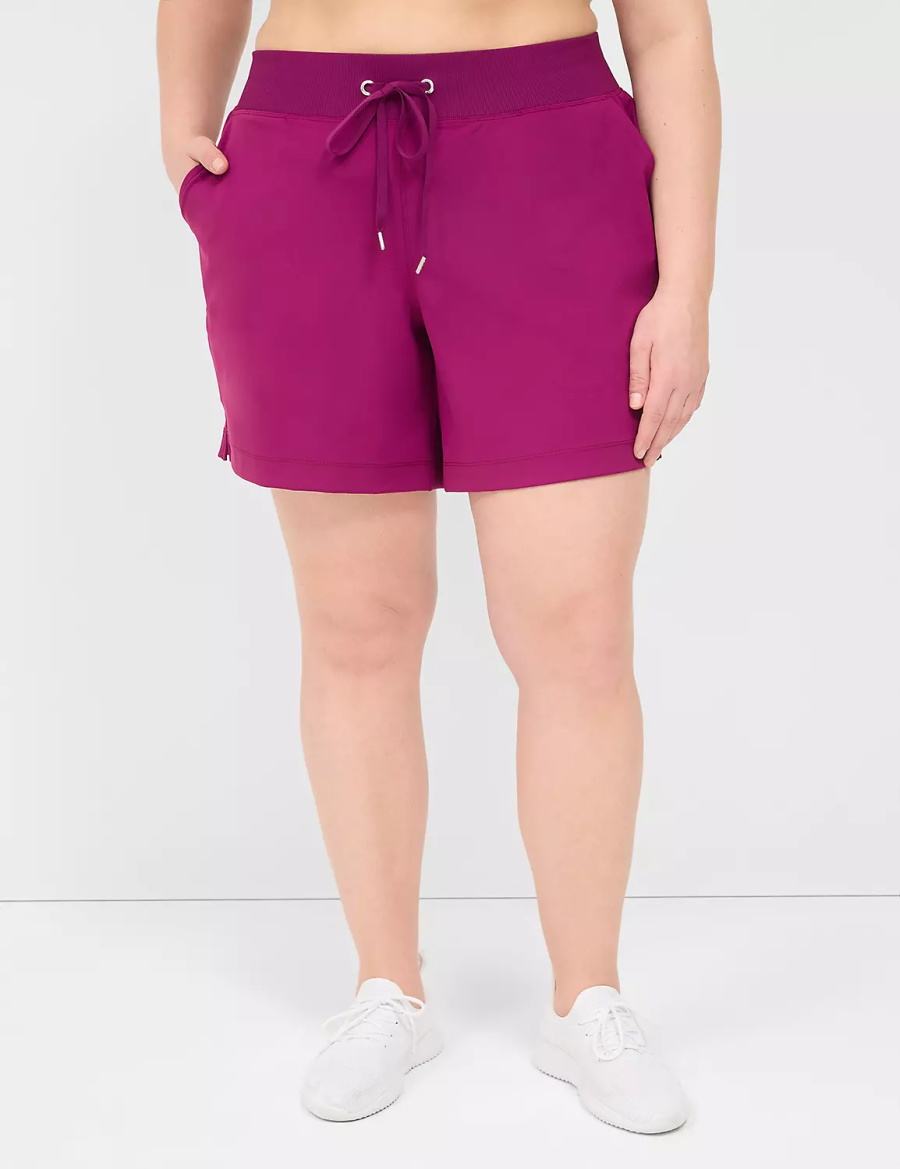 Lane Bryant LIVI Knit Women Shorts Dark Purple | ZZW7980VG