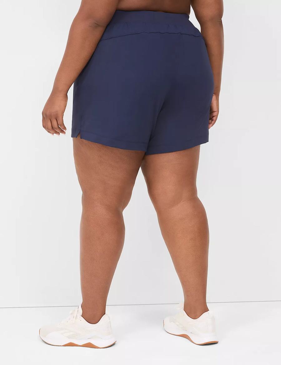 Lane Bryant LIVI Knit Women Shorts Navy | PTR9786DL