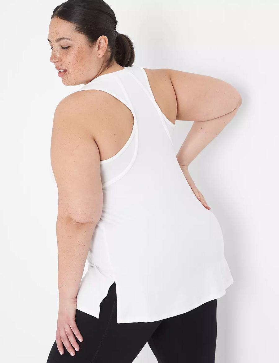 Lane Bryant LIVI Pride Racerback Women Tank Top White | QMA4080HZ