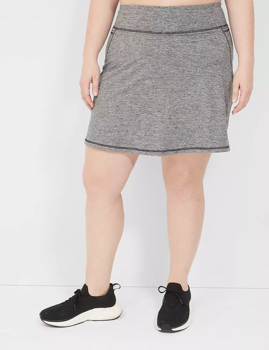 Lane Bryant LIVI Recycled LIVI Soft Marl Women Shorts Black White | BWC9928OW