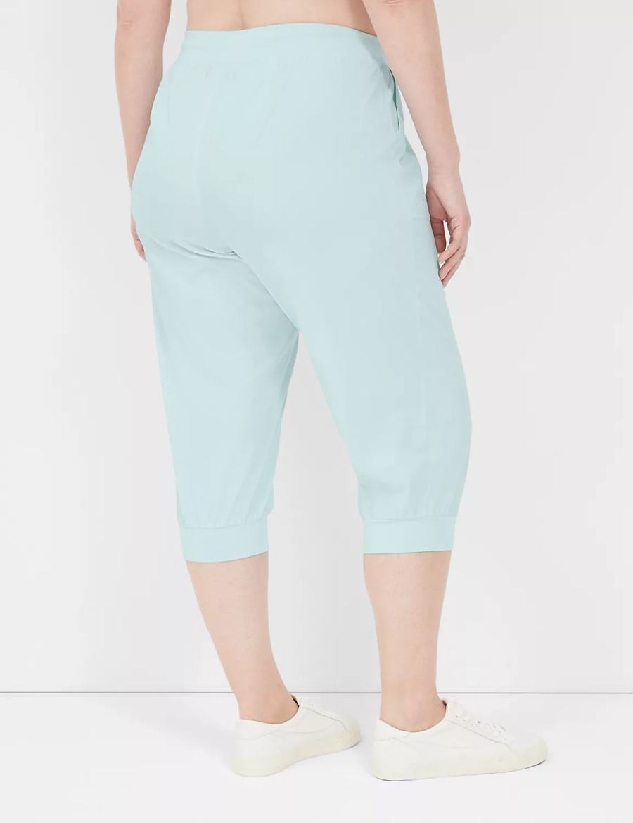 Lane Bryant LIVI Stretch Woven Capri Women Joggers Light Green | CHL658PN