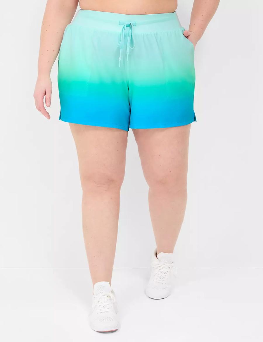 Lane Bryant LIVI Stretch Woven Women Shorts Green | TOS516IB