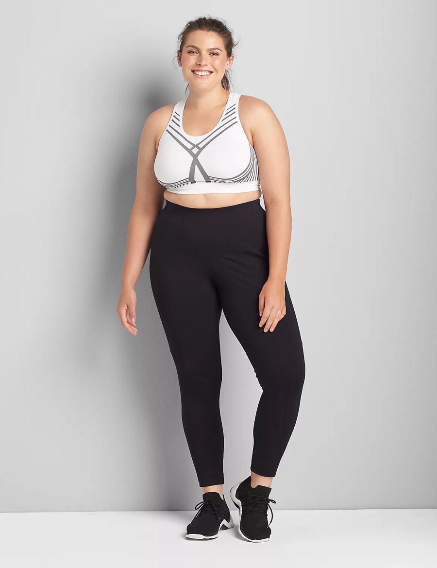 Lane Bryant LIVI Wireless Medium-Impact Seamless Women Sports Bra White | TZU1317IM