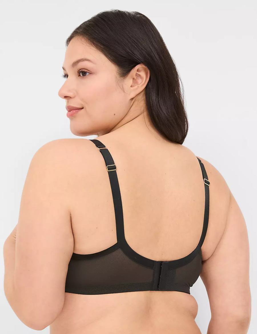 Lane Bryant Lace Quarter Cup Women Bralettes Black | AVE1790YJ