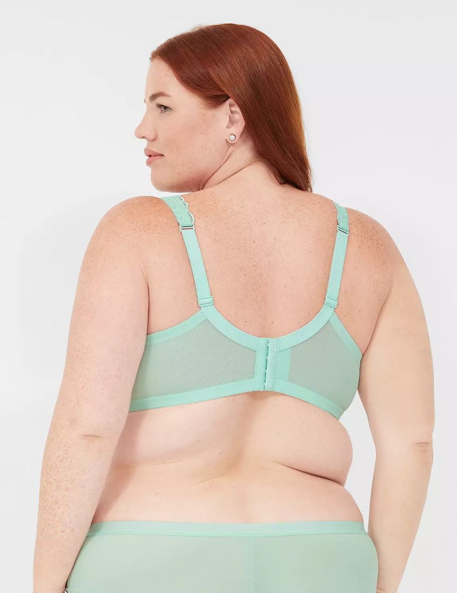 Lane Bryant Lace Unlined Full Coverage Women Bralettes Light Green | PYP4368NG