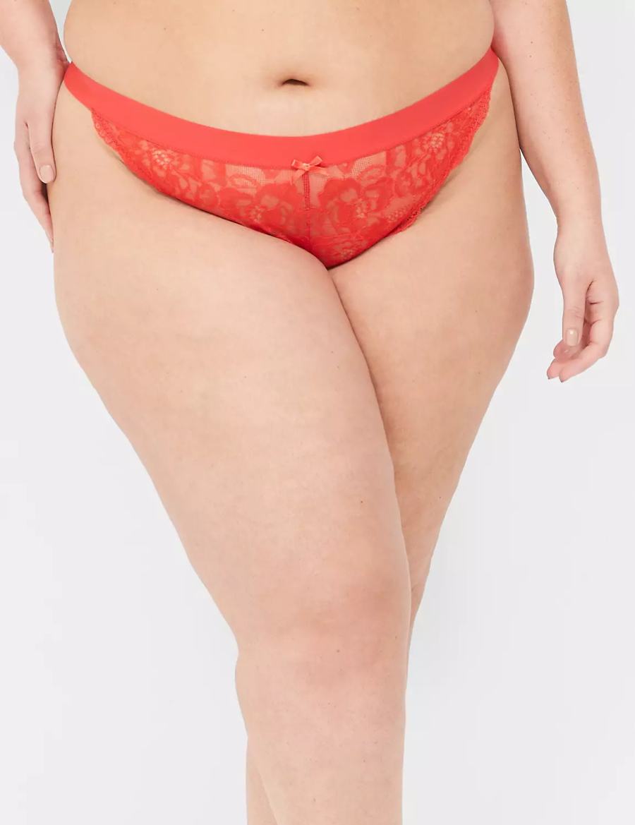 Lane Bryant Lace Women Brazilian Panty Deep Red | DEO2111XO