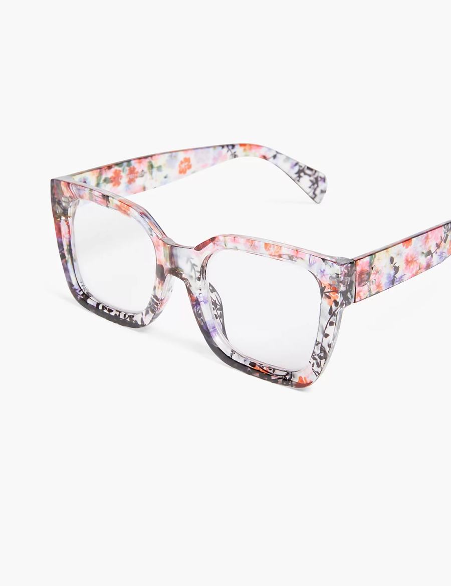 Lane Bryant Leaf & Floral Square Reading Women Glasses Multicolor | EQU3817DQ